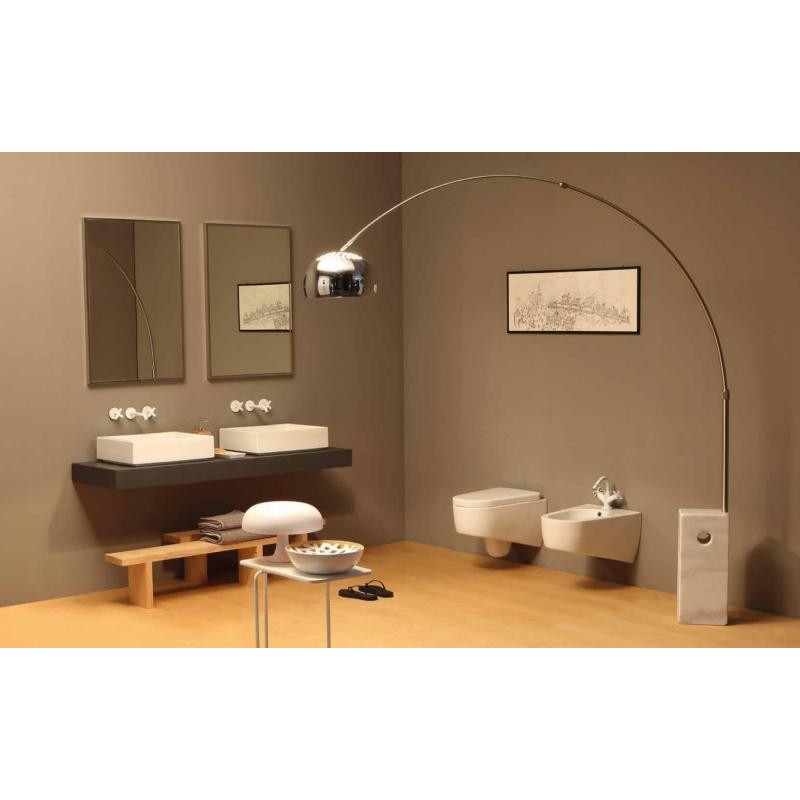 DIAGONAL lavabo d'appoggio finitura bianco lucido