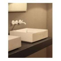 DIAGONAL lavabo d'appoggio finitura bianco lucido