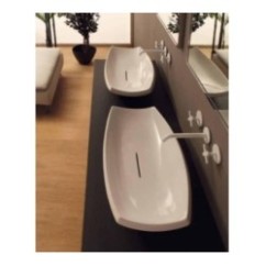 SHAKIA lavabo d'appoggio finitura bianco lucido