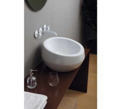 THABO lavabo d'appoggio finitura bianco lucido