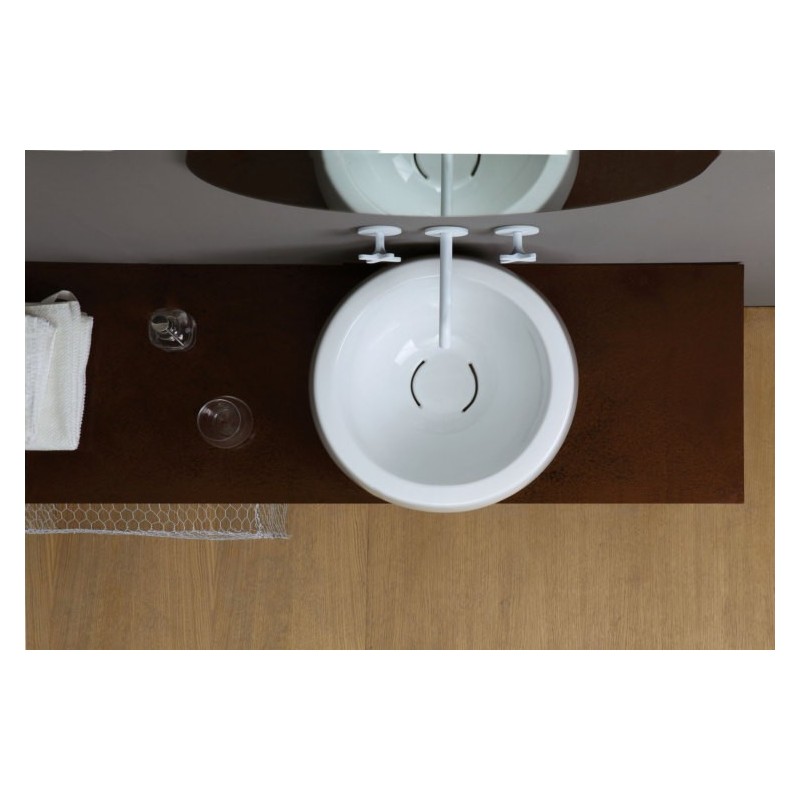 THABO lavabo d'appoggio finitura bianco lucido