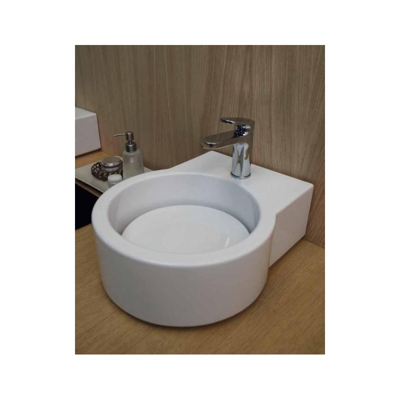 TURN lavabo d'appoggio finitura bianco lucido