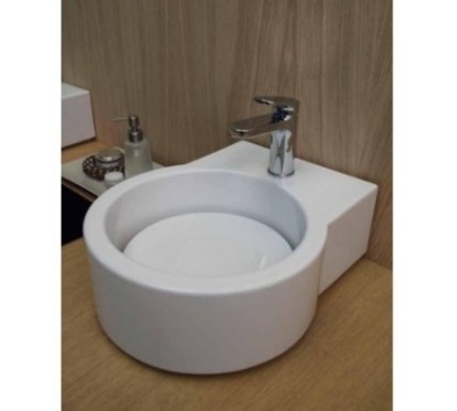 TURN lavabo d'appoggio finitura bianco lucido
