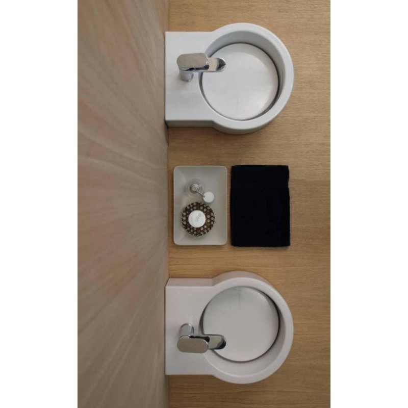 TURN lavabo d'appoggio finitura bianco lucido