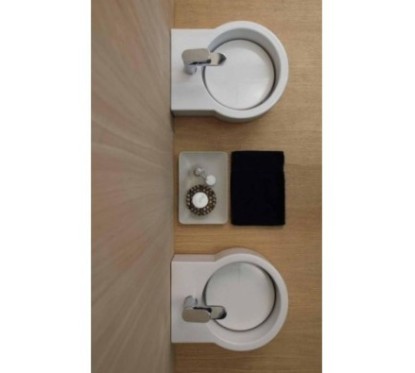 TURN lavabo d'appoggio finitura bianco lucido