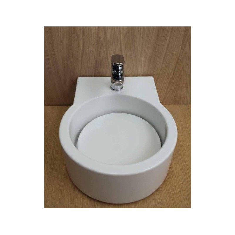 TURN lavabo d'appoggio finitura bianco lucido