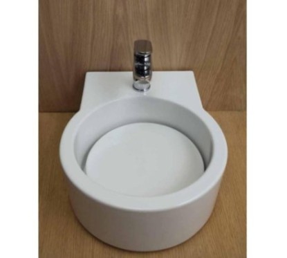 TURN lavabo d'appoggio finitura bianco lucido