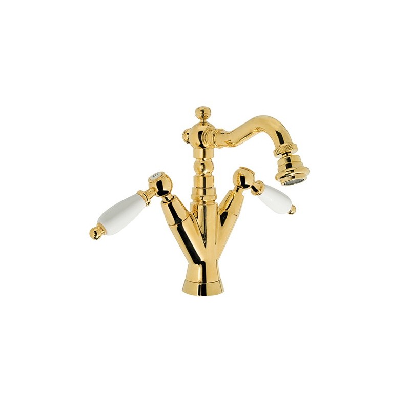 QUEEN Monoforo bidet bocca girevole con scarico finitura dark copper