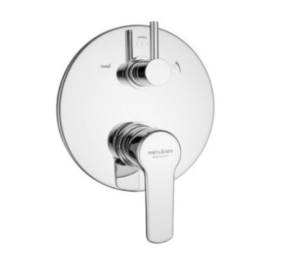 YUMA Monocomando doccia incasso con deviatore tre uscite finitura cromo