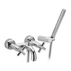 JAX Gruppo vasca esterno con flessibile cm.120 e doccia duplex finitura cromo