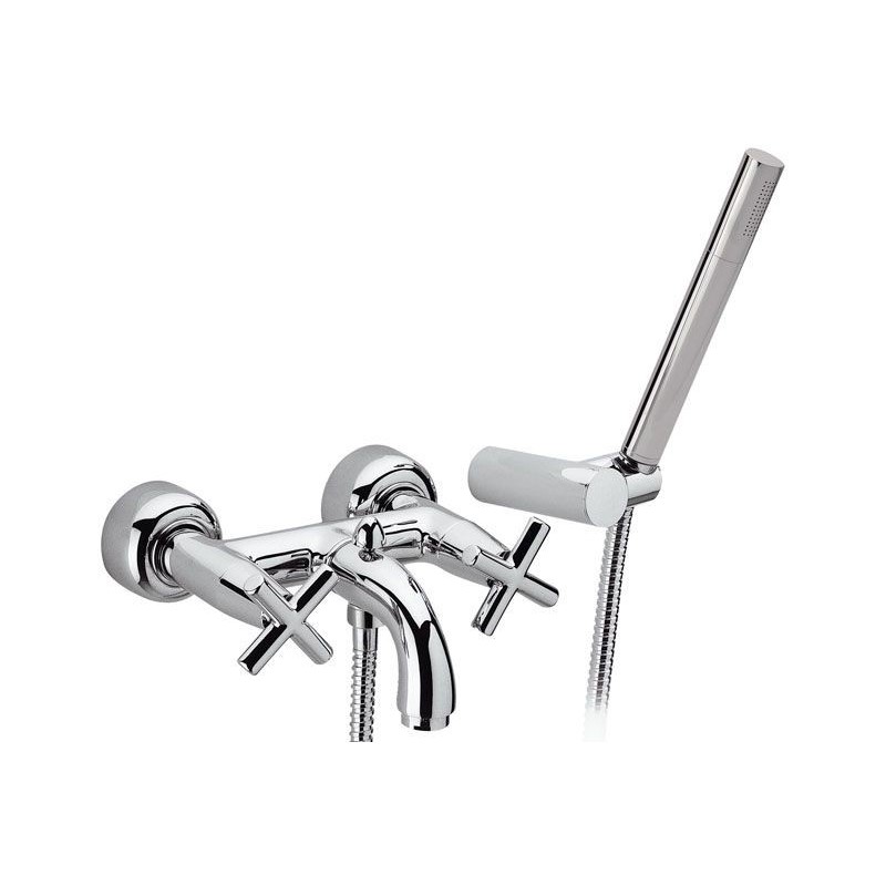 JAX Gruppo vasca esterno con flessibile cm.120 e doccia duplex finitura cromo