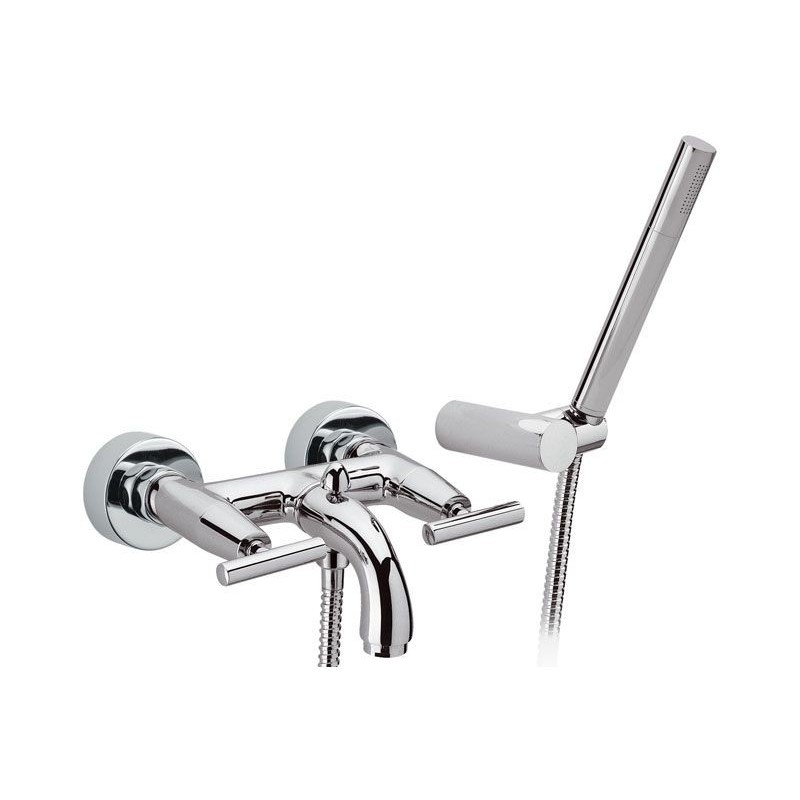 TILLY Gruppo vasca esterno con flessibile cm.120 e doccia duplex finitura cromo