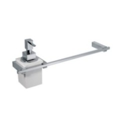 CUBE Porta dosatore/porta salvietta vetro bianco