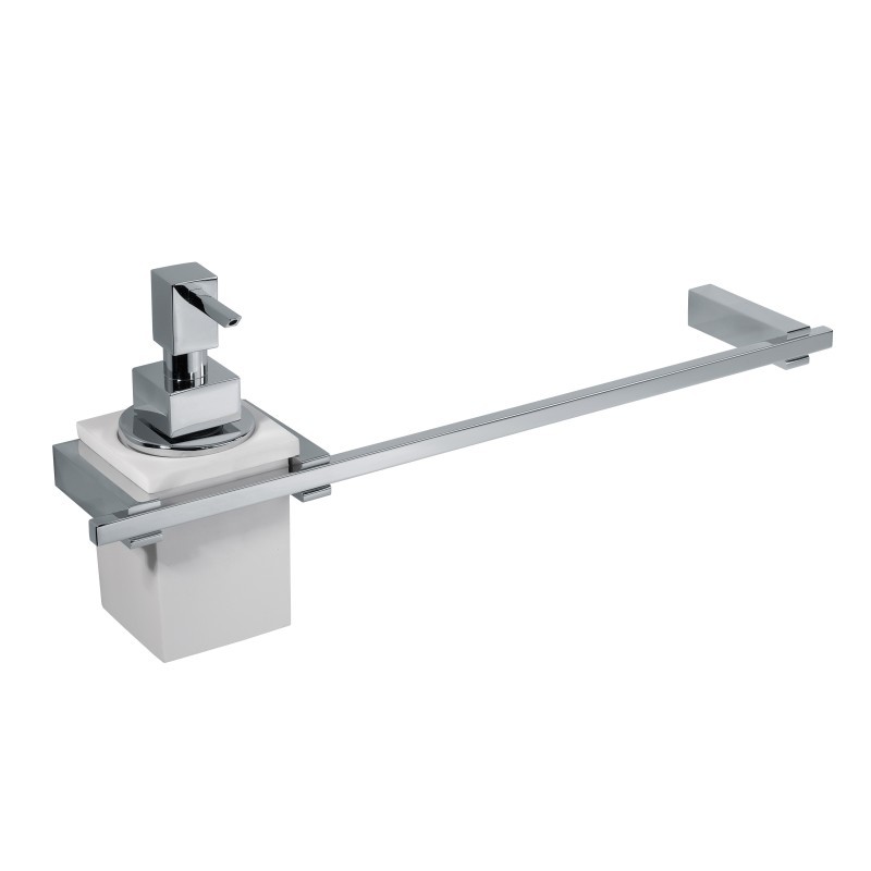 CUBE Porta dosatore/porta salvietta vetro nero