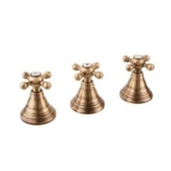 OLD FASHION Batteria bordo vasca con deviatore finitura cromo oro