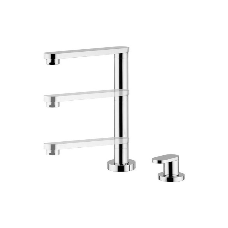 HI-TECH rubinetto monocomando lavello sottofinestra con canna abbattibile 200 mm