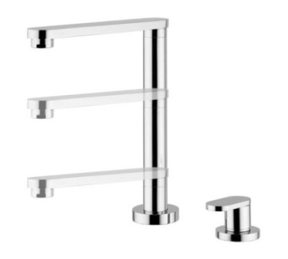 HI-TECH rubinetto monocomando lavello sottofinestra con canna abbattibile 200 mm