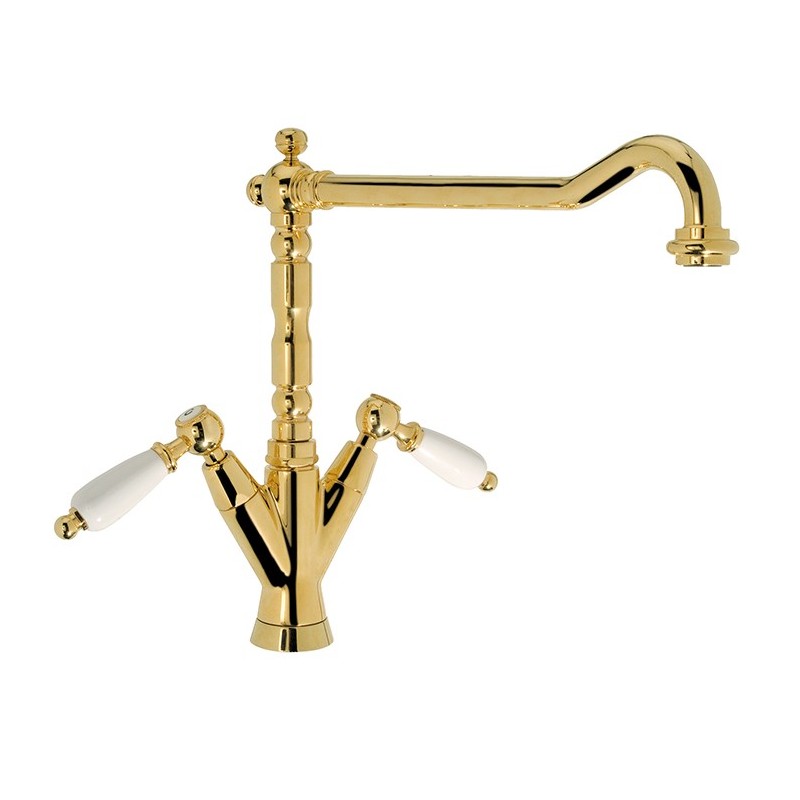 QUEEN Monoforo lavello cucina finitura ottone lucido