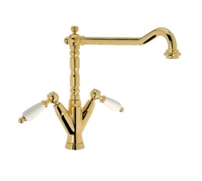 QUEEN Monoforo lavello cucina finitura ottone lucido