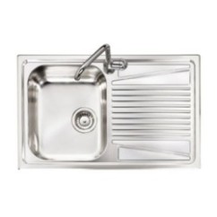 OLYMPUS lavello in acciaio inox ad una vasca + gocciolatoio a DX finitura satinato