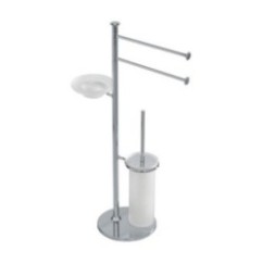 CLASSICA Piantana con elementi mobili - 2 porta salviette, porta sapone e scopino -