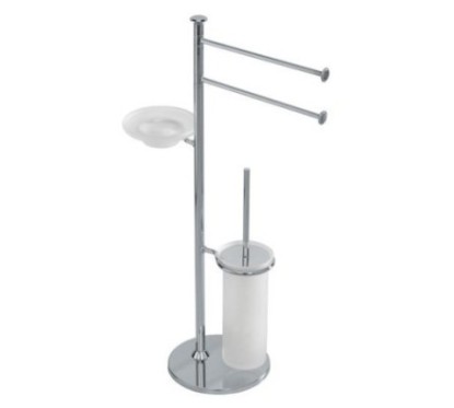 CLASSICA Piantana con elementi mobili - 2 porta salviette, porta sapone e scopino -