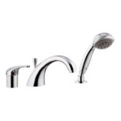 MINI Miscelatore bordo vasca con doccia estraibile finitura cromo