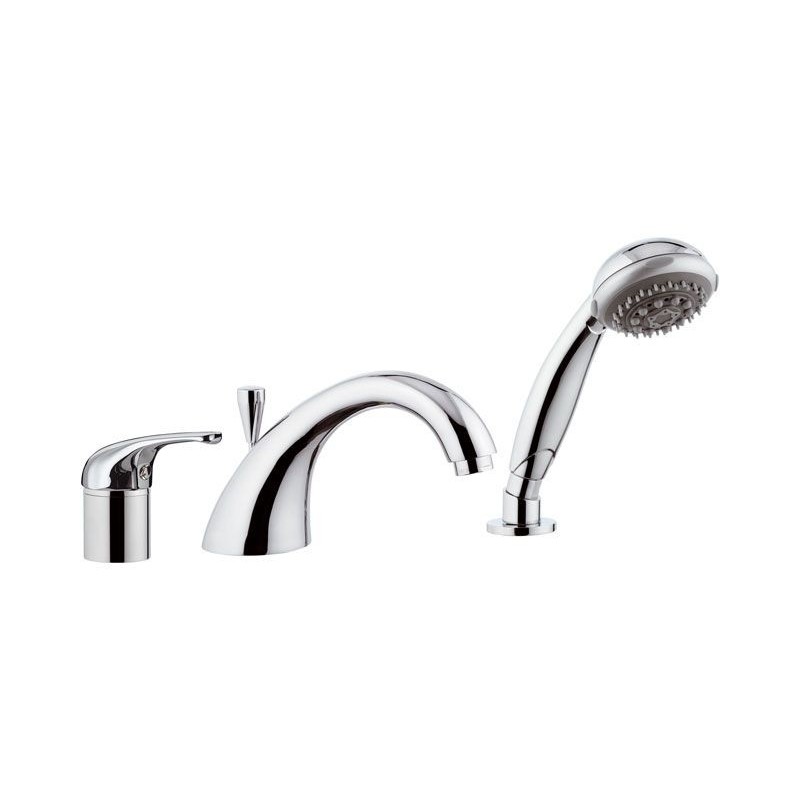 MINI Miscelatore bordo vasca con doccia estraibile finitura cromo