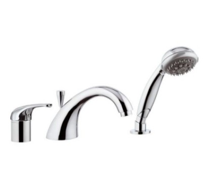 MINI Miscelatore bordo vasca con doccia estraibile finitura cromo