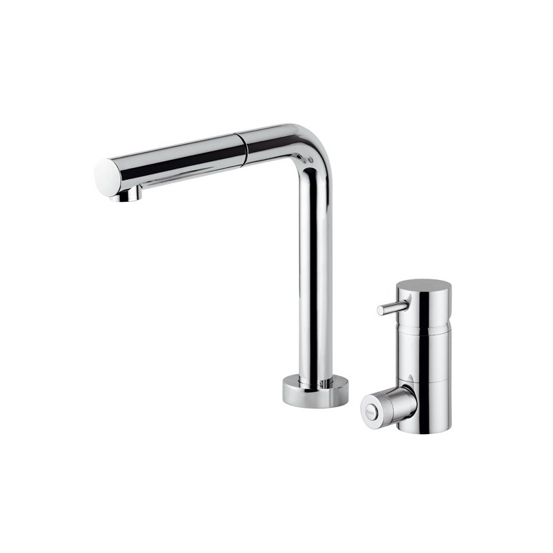IDEALAQUA miscelatore cucina a 3 vie canna abbattibile finitura cromo