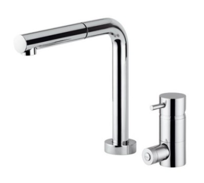 IDEALAQUA miscelatore cucina a 3 vie canna abbattibile finitura cromo