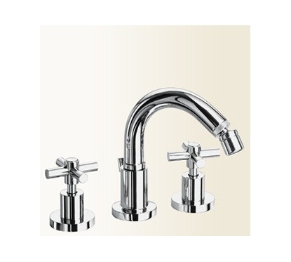 YUPPY Batteria per bidet finitura nickel spazzolato