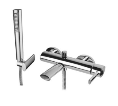 RIVER Monocomando vasca esterno con kit doccia finitura cromo