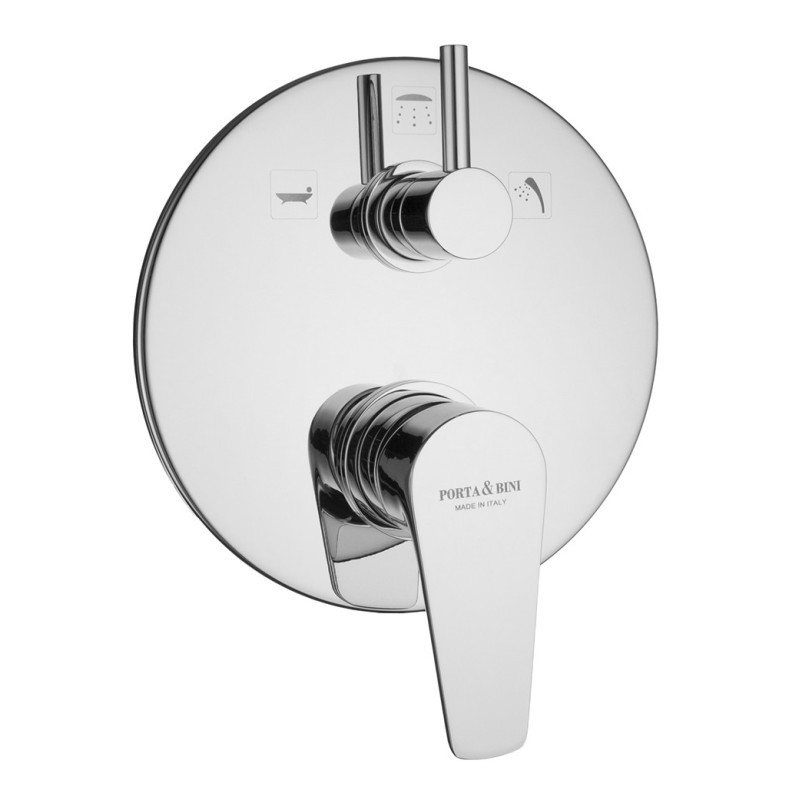 TEMA Monocomando doccia incasso con deviatore tre uscite finitura cromo