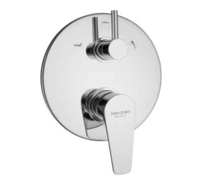 TEMA Monocomando doccia incasso con deviatore tre uscite finitura cromo