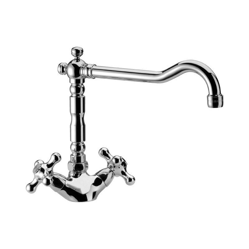 REVIVAL Monoforo lavello con canna antica finitura cromo