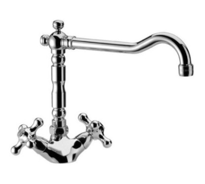 REVIVAL Monoforo lavello con canna antica finitura cromo