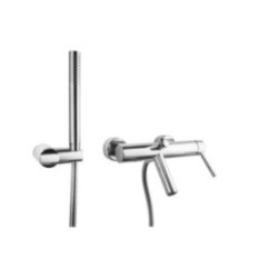 FORMA Monocomando vasca esterno con kit doccia finitura cromo spazzolato