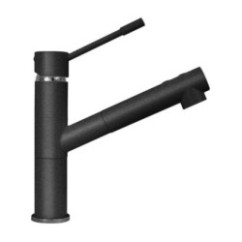 TIZMIXEXT miscelatore monocomando con doccia estraibile finitura cromo/micro ultragranit 70 black matt