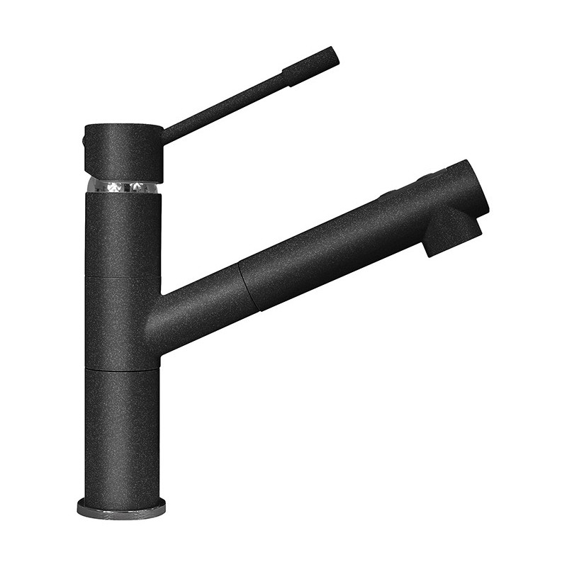 TIZMIXEXT miscelatore monocomando con doccia estraibile finitura cromo/micro ultragranit 94 avena