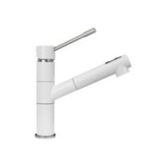 TIZMIXEXT miscelatore monocomando con doccia estraibile finitura cromo/micro ultragranit  98 bianco