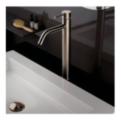 XONI miscelatore lavabo alto in acciaio inox con scarico finitura cromo