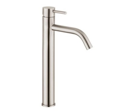 XONI miscelatore lavabo alto in acciaio inox con scarico finitura cromo