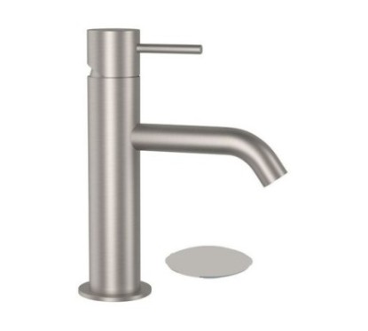 TOKYO STEEL Monocomando lavabo in acciaio inox con scarico click-clack