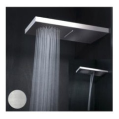 WATER FALL Soffione rettangolare con getto e cascata in acciaio 26x52 finitura satinato
