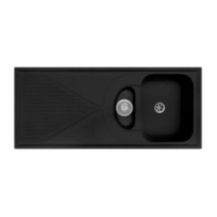 HARMONY 116.10 Lavello cucina a una vasca grande più una vasca piccola più scolapiatti finitura micro ultragranit 94 avena