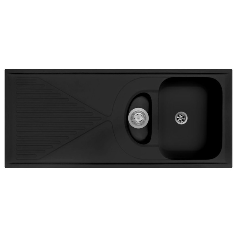 HARMONY 116.10 Lavello cucina a una vasca grande più una vasca piccola più scolapiatti finitura micro ultragranit 94 avena