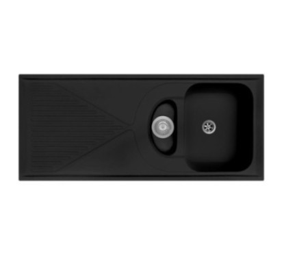 HARMONY 116.10 Lavello cucina a una vasca grande più una vasca piccola più scolapiatti finitura micro ultragranit 94 avena