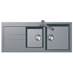 ELEGANCE 116.20 Lavello cucina a due vasche più scolapiatti finitura ultrametal 14 concrete