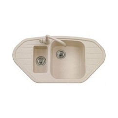 SPAZIO 98.10 Lavello cucina ad una vasca grande più una vasca piccola più scolapiatti finitura ultrametal 41 alluminio